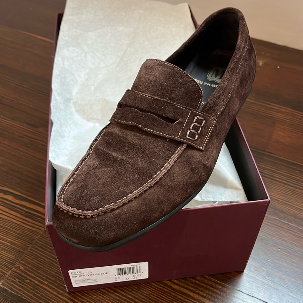 Brunomagli Dark Brown Suede Driving Loafers